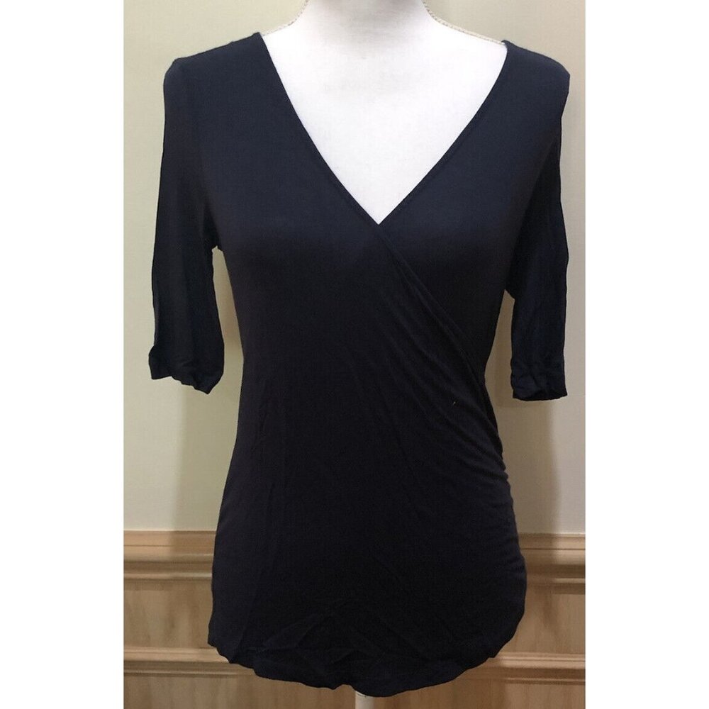 Forever 21 V-Neck Blouse ~ Size Small ~ Dark Blue